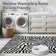 thumbnail image 5 of ODIKA 4'x6' Machine Washable Non-Slip Area Rug, Wild Stripe Accent Animal Print Design High Traffic Rug, Black, 287896, 5 of 7