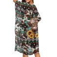 thumbnail image 5 of SCRAWLGOD Highland Cattle Print Long Kimono Swimsuit Coverup for Women Lightweight Breathable Bathing Suit Cover Up Sunflower Aztec Cow Print Summer Beach Cover Up, 5 of 6