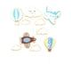 thumbnail image 1 of 20 adornos para tartas infantiles con temática de dibujos animados, nubes, globos aerostáticos, aviones, palillos para tartas, adorables adornos para tartas de cumpleaños, adornos de papel para tart, 1 of 4