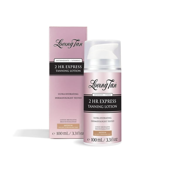 Loción autotanner Loving Tan 2 Hr Express, tamaño mediano, 100 ml