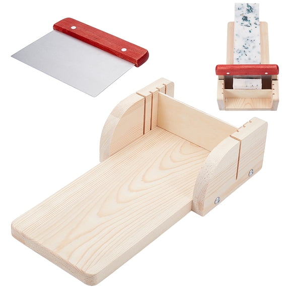 Soap Cutting Tool Sets Adjustable Pine Wood Soap Molds with Stainless Steel Cutter for Handmade Soap Making Candles Trimming