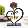 thumbnail image 2 of 2x Modern Rose Flower with Het-Shaped Stand Decoration Baoblaze none, 2 of 6