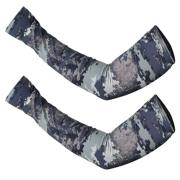 Unique Bargains 1 Pair Basketball Camouflage Arm Compression Sleeve L Size Army Green