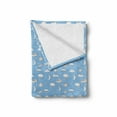 thumbnail image 2 of Rain Soft Flannel Fleece Throw Blanket, Cartoon Sun Moon Cloud Star with Weather Pattern, Cozy Plush for Indoor and Outdoor Use, 50" x 60", Pale Azure Blue White, by Ambesonne, 2 of 6
