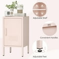thumbnail image 5 of Marcree Metal Cabinet, Locker Nightstand with Shelf, Metal Storage Locker, Steel Bedside Storage Cabinets for Living Room Bedroom, Pink, 5 of 7