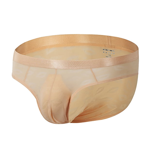 PEASKJP Briefs for Men SuperFit Microfiber Athletic Compression Underwear,Khaki M