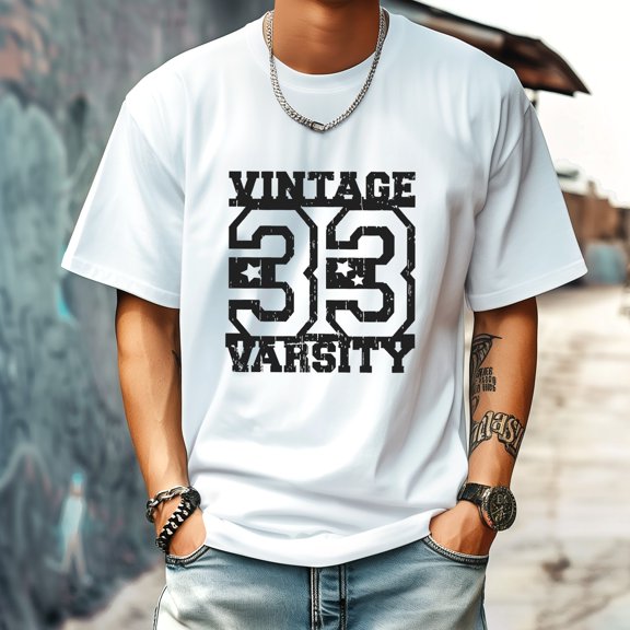 Men's T Shirt Round Neck Patterned Tee Summer New Sports Shirt Vintage Style Gift for Friends XS