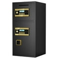 thumbnail image 2 of Lisonu 6.0 Cu. Ft. Digital Security Safe, Large Double-Door Steel Safe Box with Deposit Slot, Dual Alarm, and Included Fireproof Bag for Home & Office, Black, 2 of 16