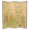 Oriental Furniture 6 Ft Tall Enter The Pagoda Room Divider, 4 panel, Asian style, Hand painted, Wall art