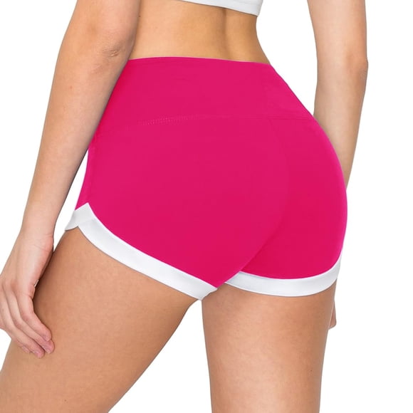 Shorts de yoga ALWAYS para mujer, fucsia y blanco, talla XS, suaves
