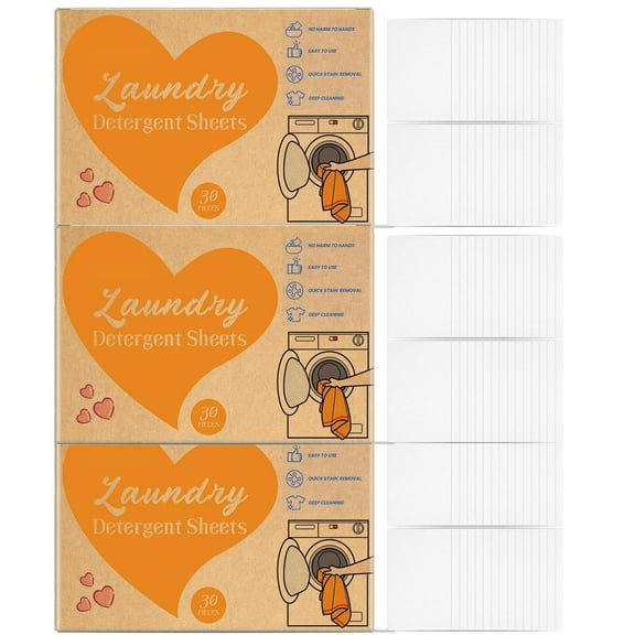 PONPRNGY Laundry Detergent Sheet, Eco-Friendly & Hypoallergenic Wash Strips, Natural Ingredients, Ultra-Concentrated, Travel-Ready, No Plastic Jug- Fresh Scent, 90 Sheets