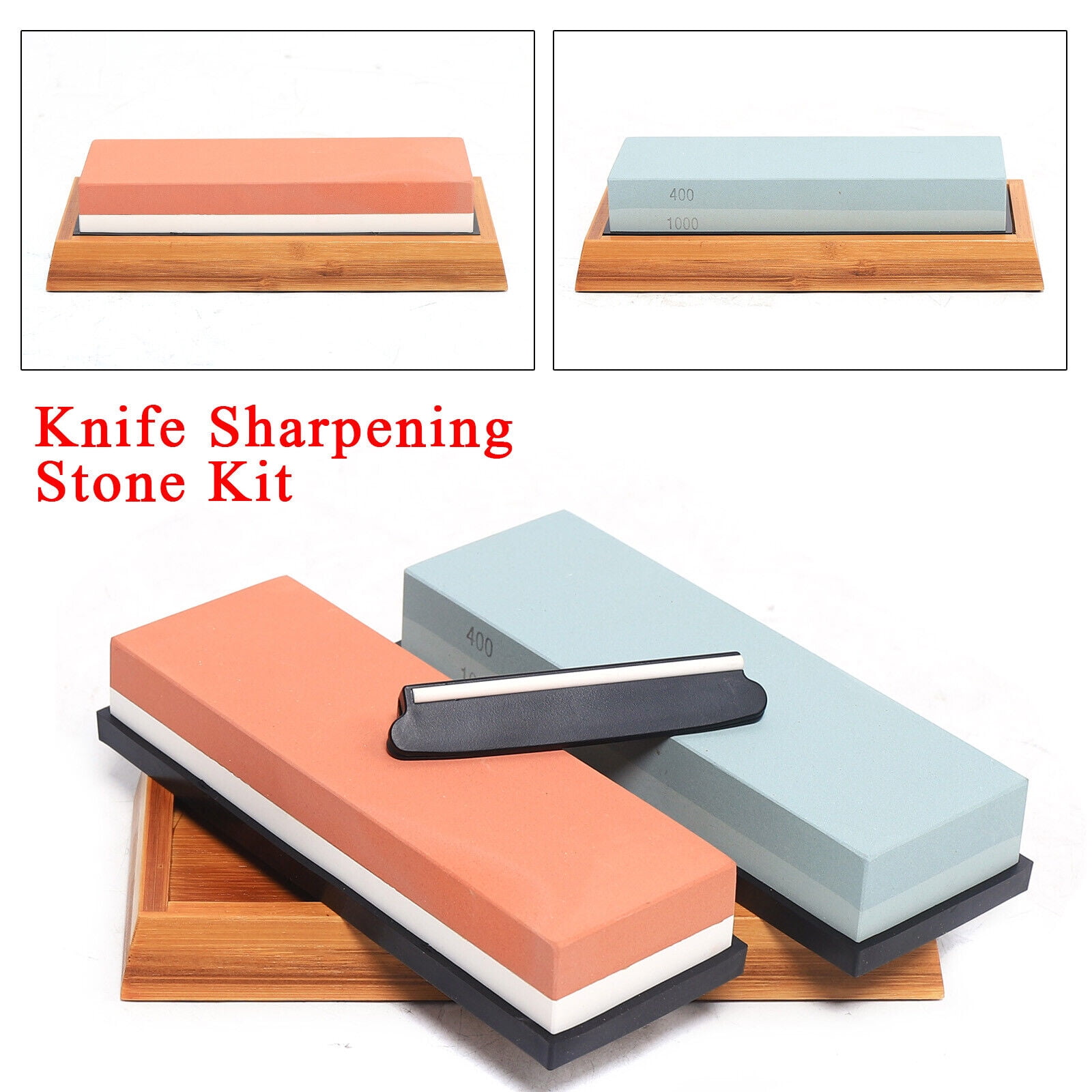 Whetstone Sharpening Stone Set Knife Sharpener Holder & Base 400/1000 3000/8000 Double Side
