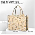 thumbnail image 3 of Large Capacity Tote Bag,Cartoon Corgi Dog and Footprints Handbag Fashion Luxury Tote Bag,15.7"x13"x 5.1" Inches,Laptop Compatible, 3 of 6