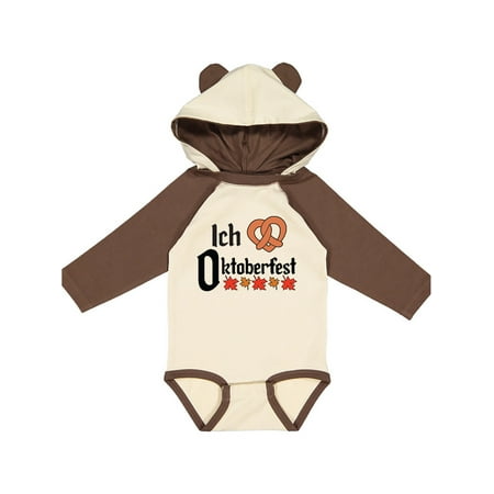 

Inktastic Ich Liebe - I Love Oktoberfest pretzel heart Gift Baby Boy or Baby Girl Long Sleeve Bodysuit