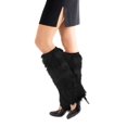 thumbnail image 2 of Gustave Faux Fur Leg Warmers Winter Soft Cozy Furry Long Boot Cuffs Covers Fashion Y2K Leg Warmer for Women Girls Party Costumes "Black", 2 of 8