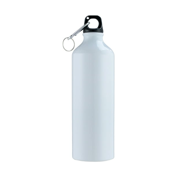 Botellas de agua de 750 ml con mosquetón Botella de agua de aluminio portátil Jarra de agua reutiliz Tomshoo Blanco