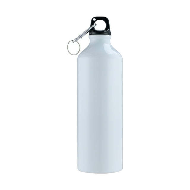 Botellas de agua de 750 ml con mosquetón Botella de agua de aluminio portátil Jarra de agua reutiliz Tomshoo Blanco
