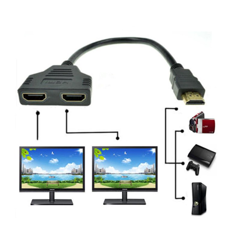 XZNGL Hdmi Cables for Monitors Hdmi Splitter for Dual Monitors New Hdmi  Cable Splitter Cable 1 Male to Dual Hdmi 2 Female Y Splitter Adapter