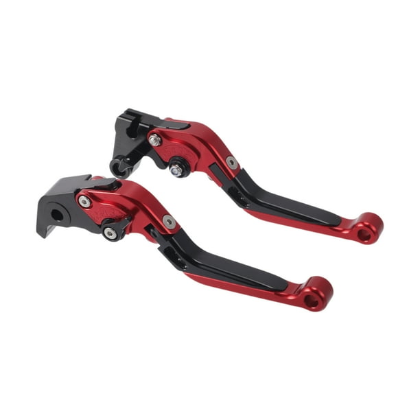 Palancas de freno y embrague cortas y largas únicas para Yamaha YZF R1 2009-2014, ajustables en 6 posiciones, palanca de freno de motocicleta de aleación de aluminio, cabeza roja, mango negro