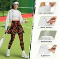 thumbnail image 6 of FUIALDOLG Women's Rose Flower Skirted Leggings with Pockets Lady High Waist Tennis Legging with Skirt Athletic Pleated Skirts Golf Clothing,Size XS, 6 of 7