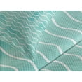 thumbnail image 4 of Ambesonne Nautical Quilted Bedspread Set 3 Pcs, Ocean Sea Wave Pattern, King Size, Turquoise White, 4 of 5