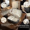 thumbnail image 5 of Casegrace Portable Jewelry Box for Women Girls Double Layer Display Storage Organizer Earrings Ring Necklace Leather Travel Jewelry Case, 5 of 7