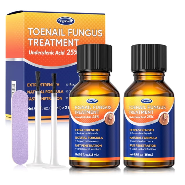 Tratamiento para hongos en las uñas de los pies VigorWell con 25% de ácido undecilénico