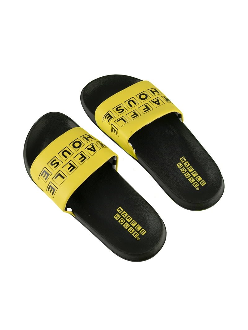Waffle House Men's Novelty Sport Slide Sandals, Slip-On, Open Toe