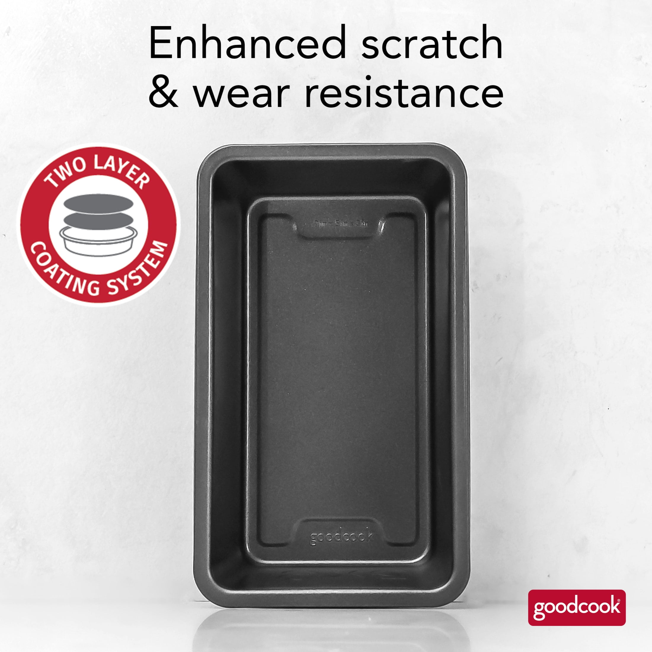 (3 pack) GoodCook PRO Nonstick Steel 9x5 Inch Loaf Pan, Heavy Duty Gray Bakeware