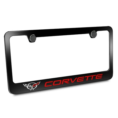 Chevrolet Red Corvette C5 Black Metal License Plate (Best Looking C5 Corvette)