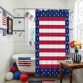 thumbnail image 3 of Independence Day Shower Curtain, 36" x 72", Flag Red Stripes Blue American Stars Waterproof Bathroom Curtain Washable Shower Curtain Set with 12 Hooks, 3 of 9