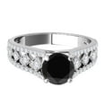 thumbnail image 2 of Aonejewelry 1.35 Ct. Halo Unique Design Black Diamond Engagement Ring Crafted In 14k Solid White Gold, 2 of 4