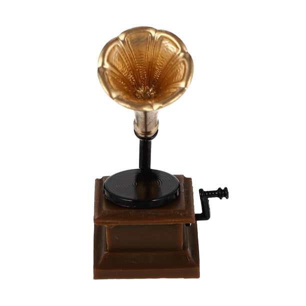 BRIGHTFUFU Mini gramófono decoración simulación gramófono modelo sala de mesa mini adorno