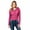 Hot Pink, variant on Women's Button Front Ribbed Knit Hooded Cardigan, Drawstring Long Sleeve Casual Lightweight Sweater for Women, Sizes S-2XL