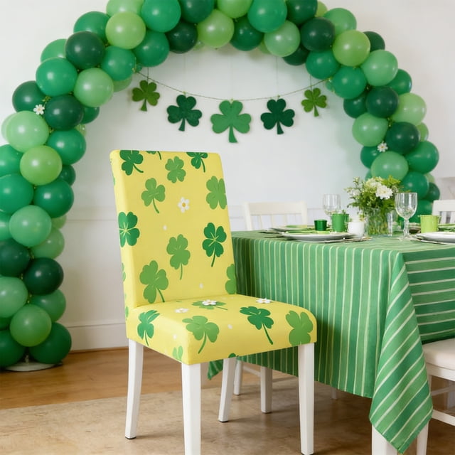 Amzcrzy Polyester Fiber Cha Ir Cover St. Patrick's Day Chair Cover Home Dining Chair Cover Dining Table Chair Cover St. Patrick's Day Decorations St. Patrick's Day Decorations Fall Decor Home Decor