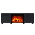 thumbnail image 3 of Medford 68" TV Console Table for TVs up to 75", Media Console Table Entertainment Center with RGB LED Lights and 2 Storage Cabinets, Black, 3 of 6