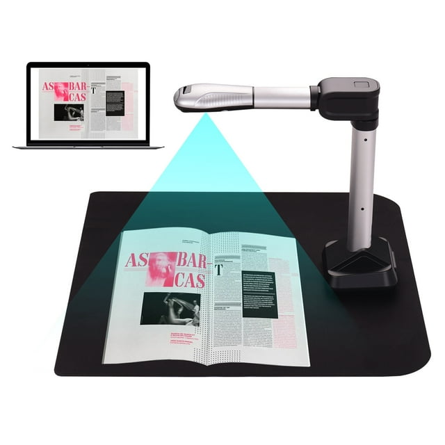 TFixolAibecy BK51 USB Document Camera Scanner Capture Size A3 HD 16 Mega-pixels High Speed Scanner with LED Light for ID Cards Passport Books Watermarks Setting PDF Format Export for Classroom Office