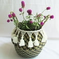 thumbnail image 2 of Handmade Mini Bamboo Storage Baskets Foldable Laundry Straw Patchwork Wicker Rattan Seagrass Belly Flower Pot Planter Basket, 2 of 6