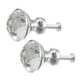 thumbnail image 1 of Tiradores de cristal de 0.98" de Uxcell, perillas de cajón de aleación de zinc plateada, 2 piezas, 1 of 5