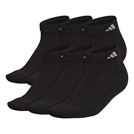 adidas Women's Athletic Low Cut Socks (6-Pair),Black/ Aluminum 2,M