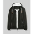 thumbnail image 4 of WREESH Mens Solid Windbreaker Jacket Lightweight Hooded Jacket Fall Casual Loose Windproof Outerwear Outdoor Sunscreen Jogging Jacket Black, 4 of 7