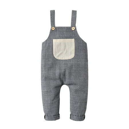 

KIMI BEAR Toddler Boys Pants 2T Toddler Boy Spring Summer Pants 3T Toddler Boy Gray Pocket Suspender Pants