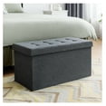 thumbnail image 3 of Storage Ottoman Footrest, 31.5 Inch Multifunctional Ottoman with Removable Bin - Living Room Bedroom Decor, Foldable Seat & Hidden Storage, 3 of 9