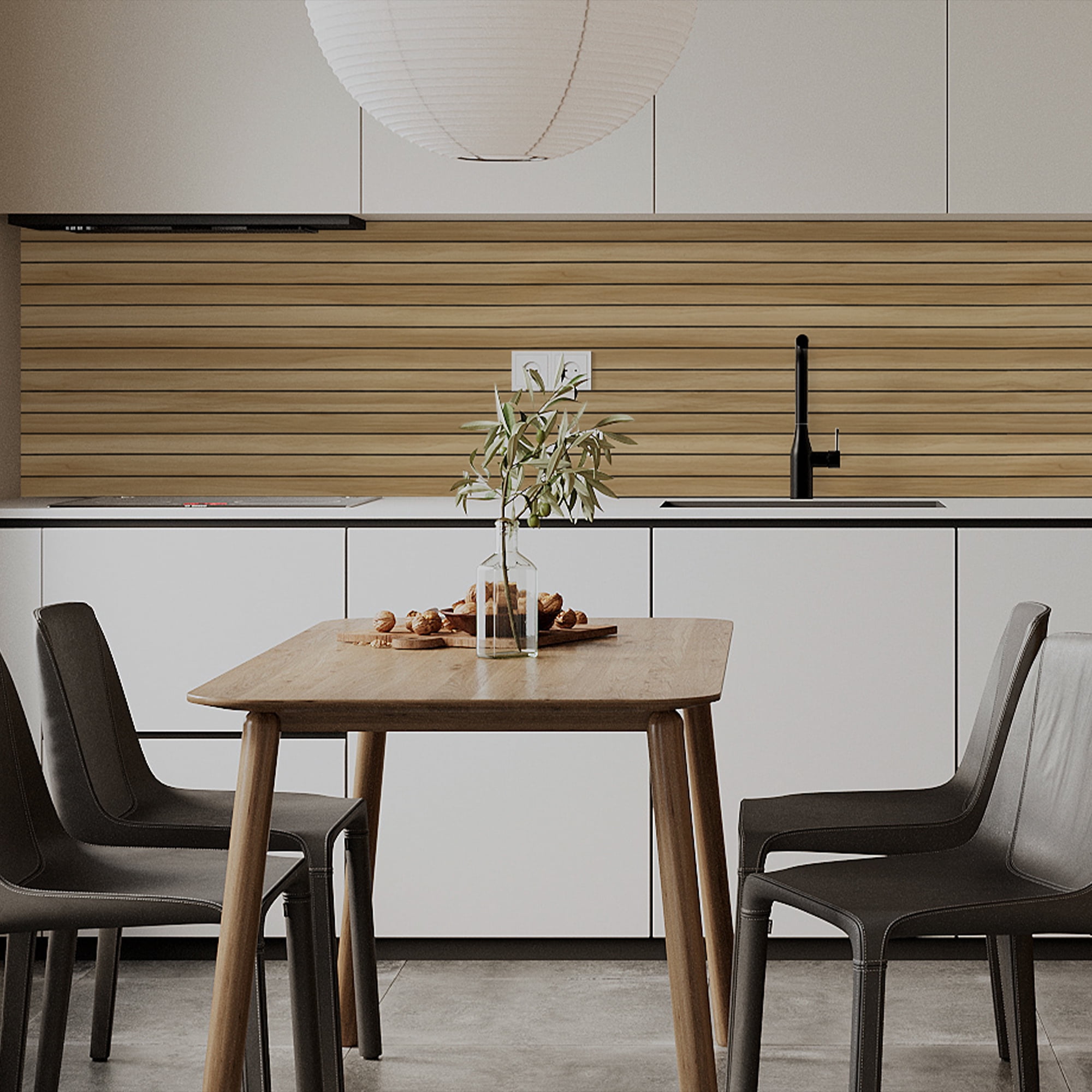 UMIGGEE 3D Slat Wall Panel 3D Fluted Textured Panel, 23.6" x 118", Walnut