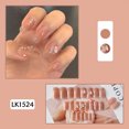 thumbnail image 1 of 24Pcs/Box Heart Diamond Fake Nails Press On   False  Free Shipping Nail Tips Sticker Nail Set   Nail Art LU, 1 of 7
