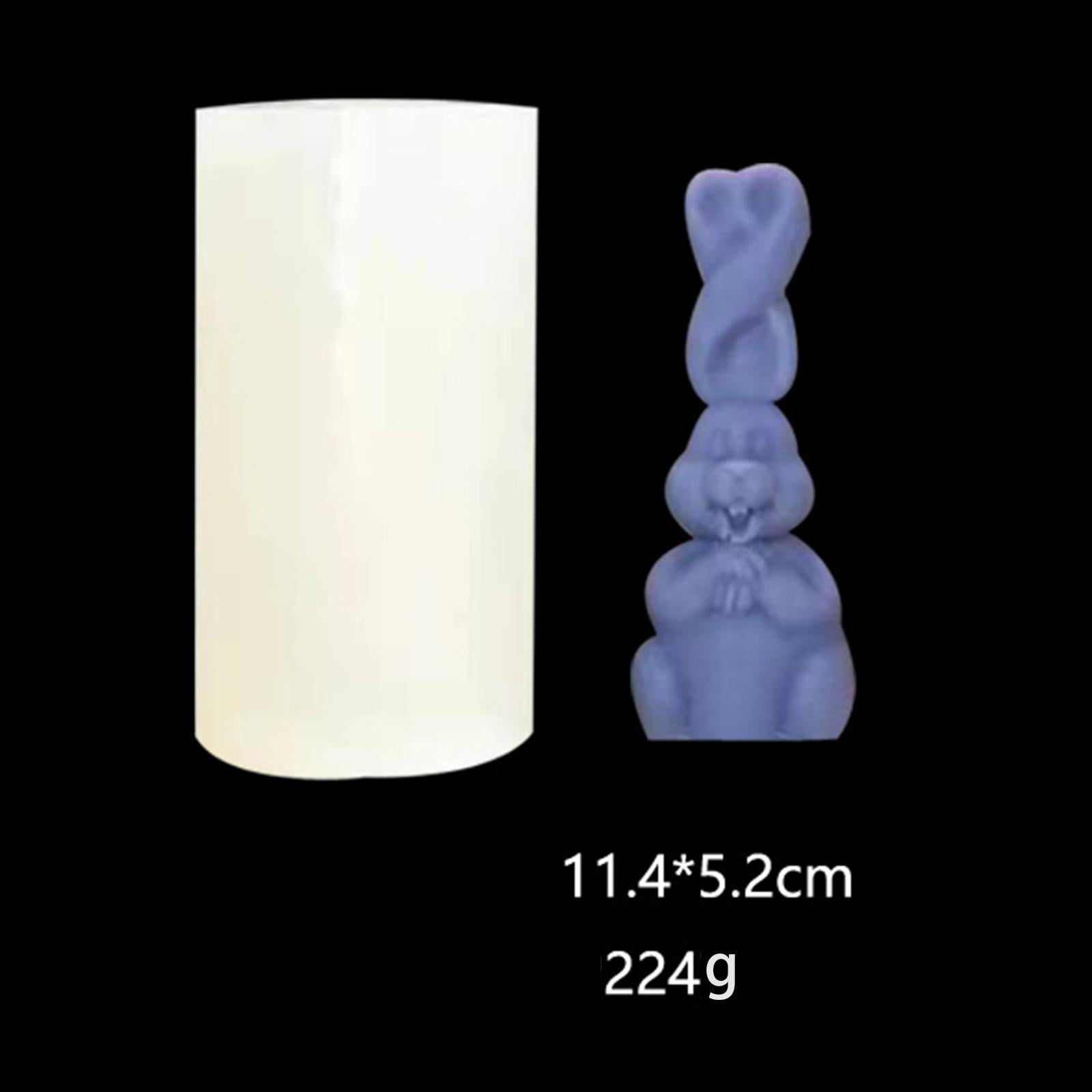 FVDPWYE 2x 3D Rabbit Candle Silicone Molds Bunny Resin Casting Mould Cake Decorating