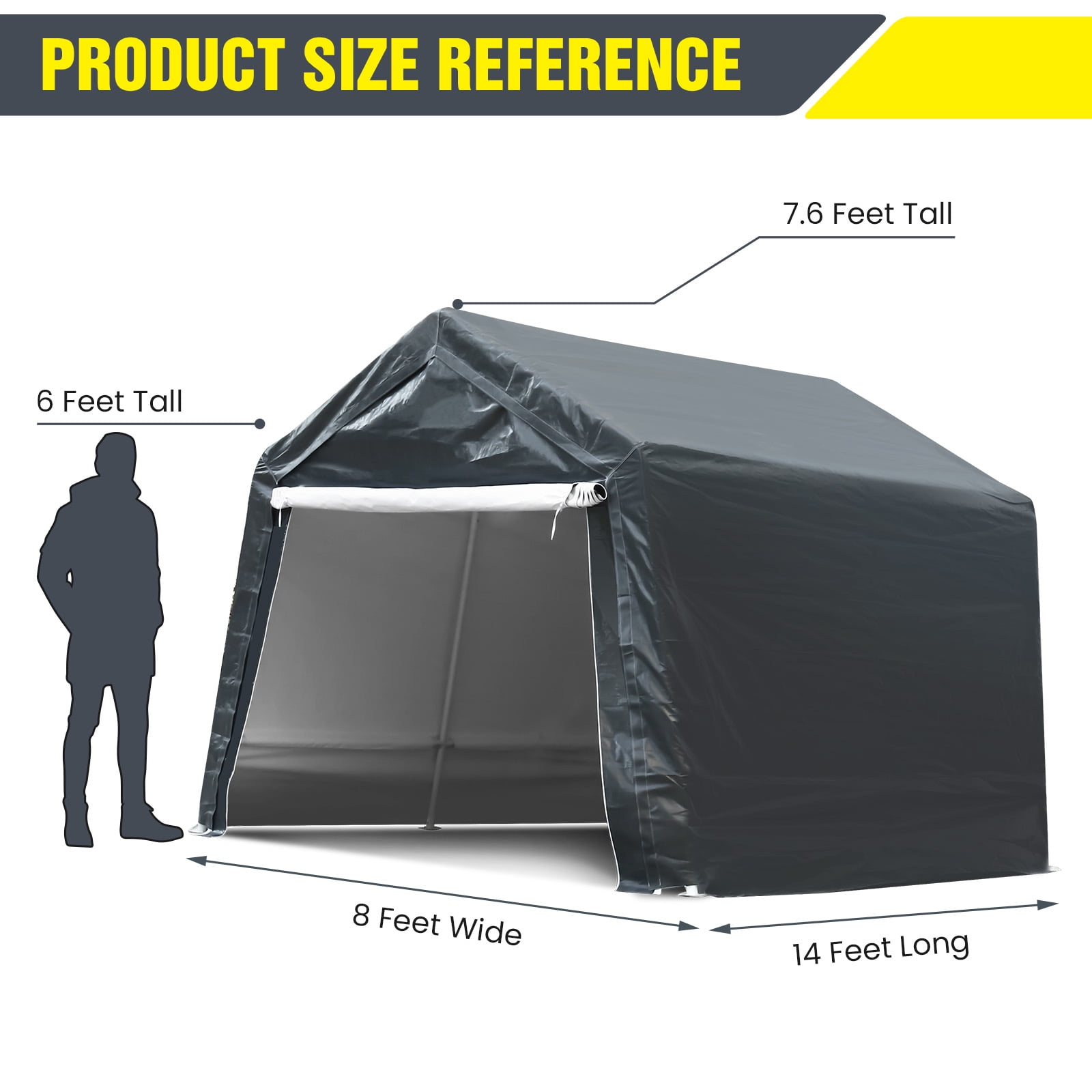 Storage Sheds for Outdoor 8x14x7.6 Ft Portable Garden Shed Cover Tent Canopy Shelter Kit UV