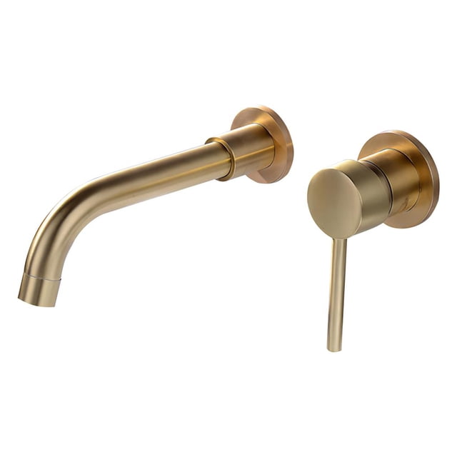 Grifo De Lavabo Oculto Rotación De 360 Grados Grifo De Fregadero Frío Y Caliente De Cobre Retro Grifo Enterrado De Pared De Doble Orificio Para Cocina Baño Hotel Scienceny HA026336-02