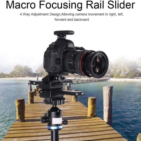 Rail coulissant de mise au point macro à 4 axes en aluminium avec trou