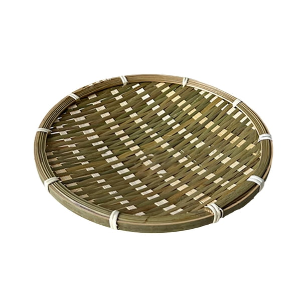 Cesta de bambú perfecl bandeja de mimbre cestas de pan redondas para almacenamiento 22cm